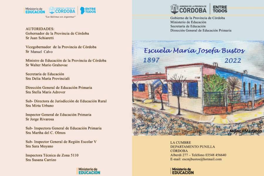 La Escuela Maria Josefa Bustos cumple 125 años y el acto será el 28 de octubre